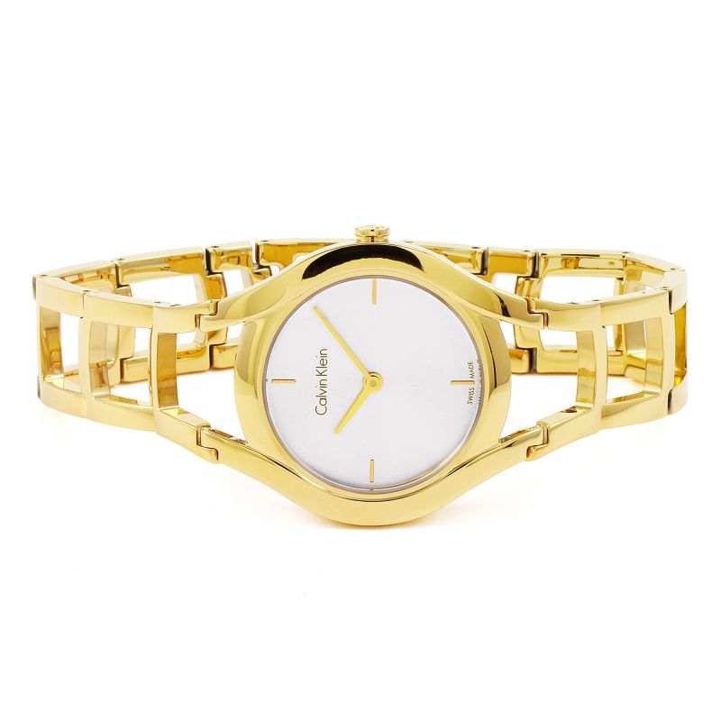  Shop Authentic Calvin Klein Class White Dial Gold Steel Strap Watch for Women - K6R23526 - Luxxuri