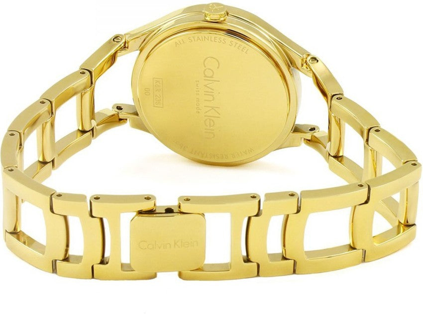  Shop Authentic Calvin Klein Class White Dial Gold Steel Strap Watch for Women - K6R23526 - Luxxuri