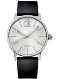  Shop Authentic Calvin Klein Post Minimal Silver Dial Black Leather Strap Watch for Men - K7621192 - Luxxuri