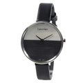  Shop Authentic Calvin Klein Rise White Grey Dial Black Leather Strap Watch for Women - K7A231C3 - Luxxuri