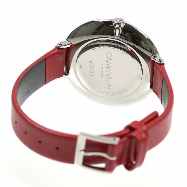  Shop Authentic Calvin Klein Rise Yellow Red Dial Red Leather Strap Watch for Women - K7A231UP - Luxxuri