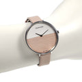  Shop Authentic Calvin Klein Rise White Beige Dial Beige Leather Strap Watch for Women - K7A231XH - Luxxuri
