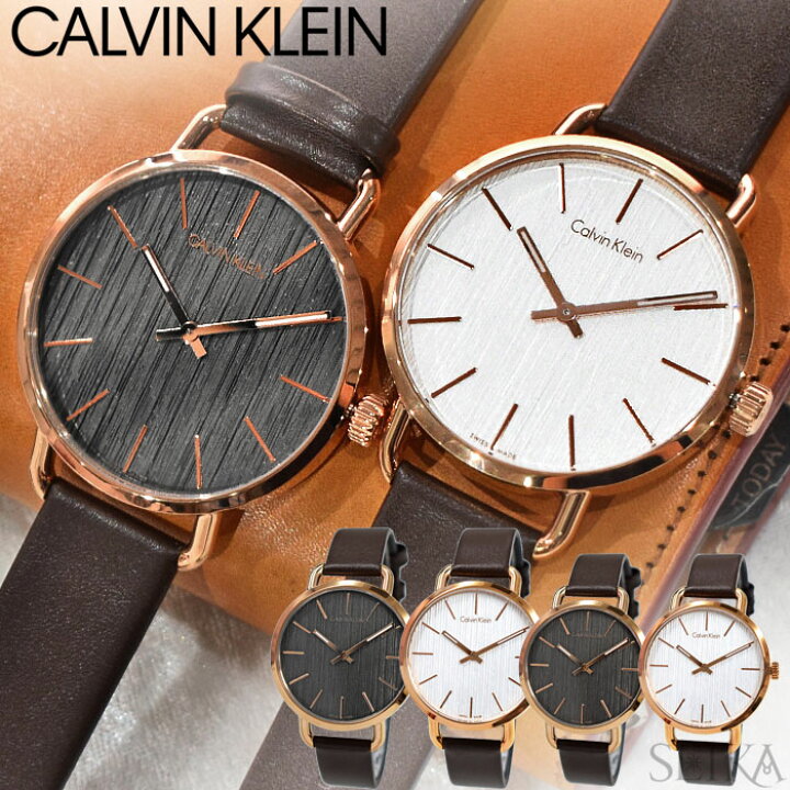  Shop Authentic Calvin Klein Even White Dial Brown Leather Strap Watch for Women - K7B236G6 - Luxxuri