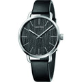  Shop Authentic Calvin Klein Even Black Dial Black Leather Strap Watch for Women - K7B211C1 - Luxxuri