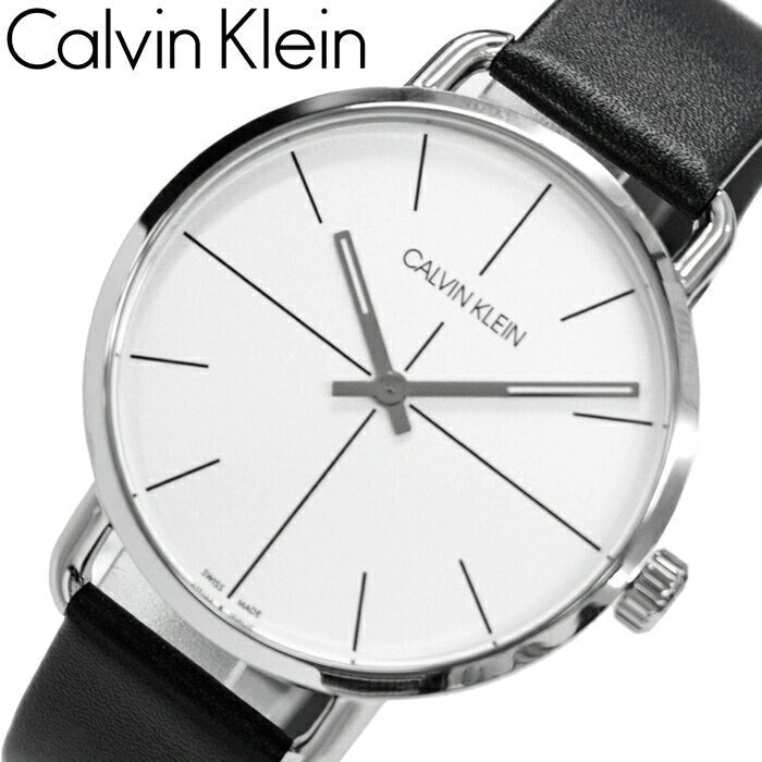  Shop Authentic Calvin Klein Even Silver Dial Black Leather Strap Watch for Men - K7B211CY - Luxxuri