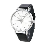  Shop Authentic Calvin Klein Even Silver Dial Black Leather Strap Watch for Men - K7B211CY - Luxxuri