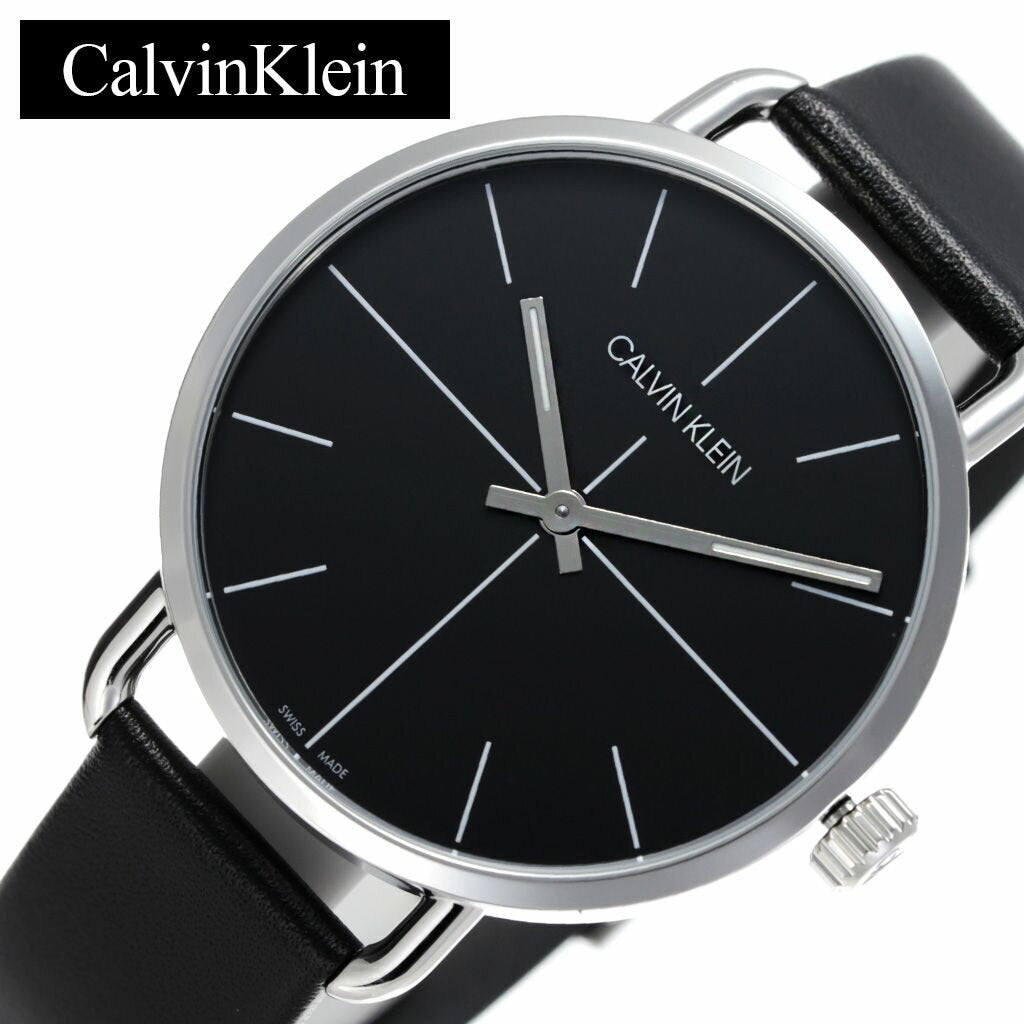  Shop Authentic Calvin Klein Evan Black Dial Black Leather Strap Watch for Men - K7B211CZ - Luxxuri