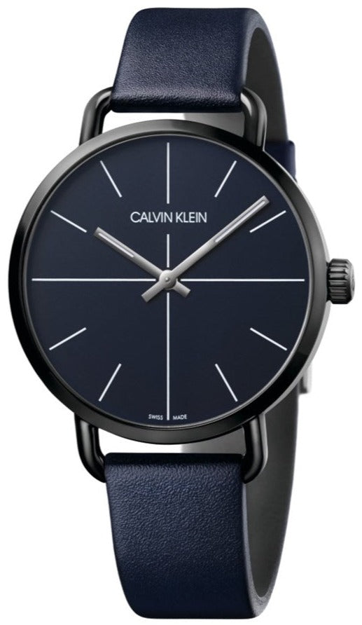  Shop Authentic Calvin Klein Even Blue Dial Blue Leather Strap Watch for Men - K7B214VN - Luxxuri