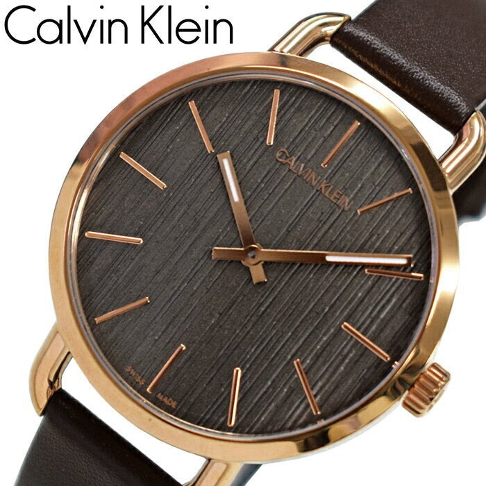  Shop Authentic Calvin Klein Even Grey Dial Brown Leather Strap Watch for Women - K7B216G3 - Luxxuri