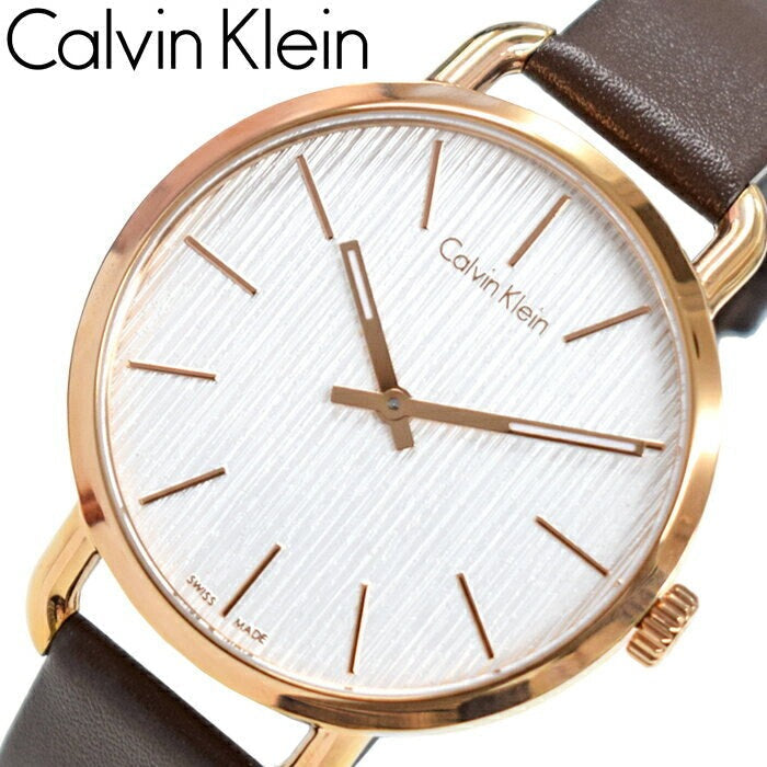  Shop Authentic Calvin Klein Even Silver Dial Brown Leather Strap Watch for Men - K7B216G6 - Luxxuri