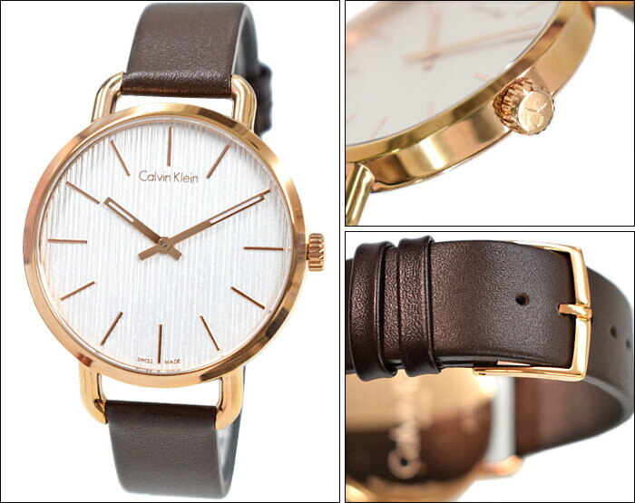  Shop Authentic Calvin Klein Even Silver Dial Brown Leather Strap Watch for Men - K7B216G6 - Luxxuri