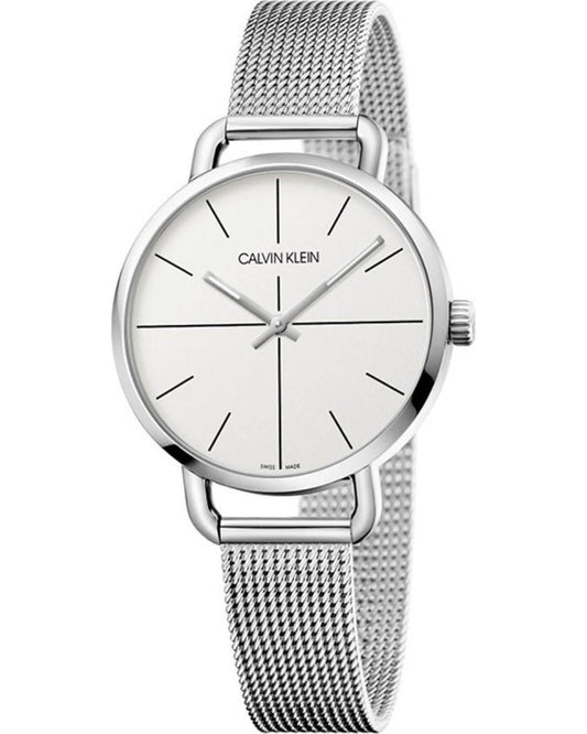  Shop Authentic Calvin Klein Even White Dial Silver Mesh Bracelet Watch for Women - K7B23126 - Luxxuri