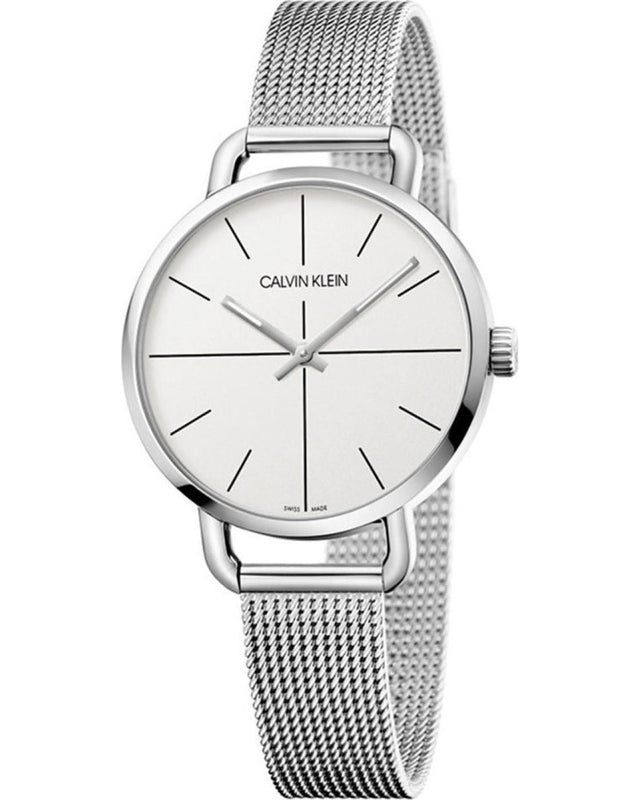  Shop Authentic Calvin Klein Even White Dial Silver Mesh Bracelet Watch for Women - K7B23126 - Luxxuri