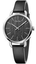  Shop Authentic Calvin Klein Even Black Dial Black Leather Strap Watch for Women - K7B231C1 - Luxxuri