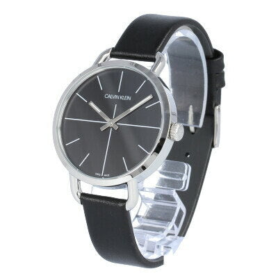  Shop Authentic Calvin Klein Even Black Dial Black Leather Strap Watch for Women  - K7B231CZ - Luxxuri