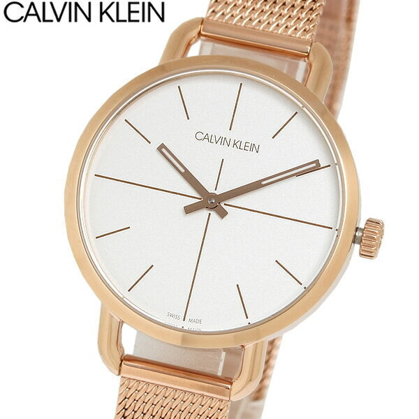  Shop Authentic Calvin Klein Even White Dial Rose Gold Mesh Bracelet Watch for Women - K7B23626 - Luxxuri
