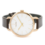  Shop Authentic Calvin Klein Even White Dial Brown Leather Strap Watch for Women - K7B236G6 - Luxxuri