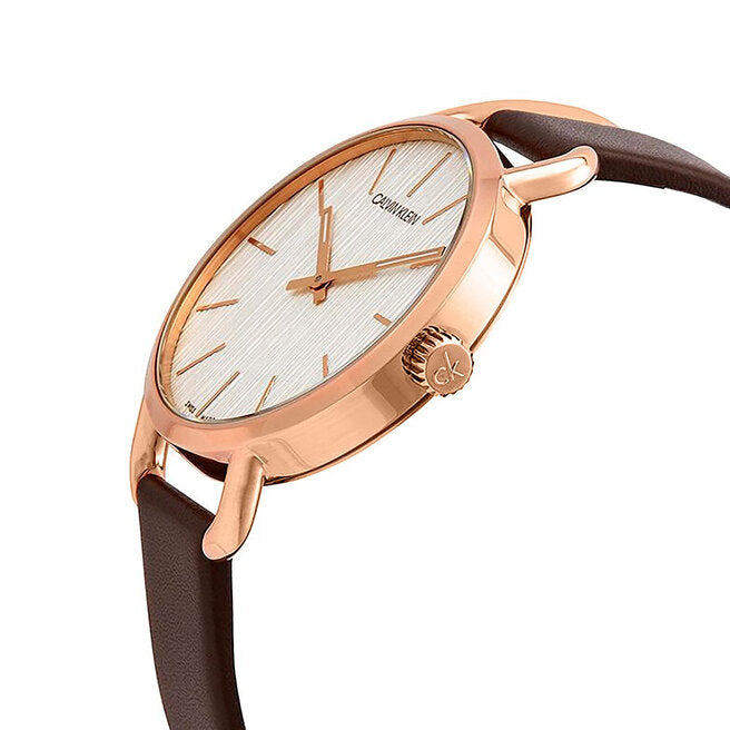  Shop Authentic Calvin Klein Even White Dial Brown Leather Strap Watch for Women - K7B236G6 - Luxxuri