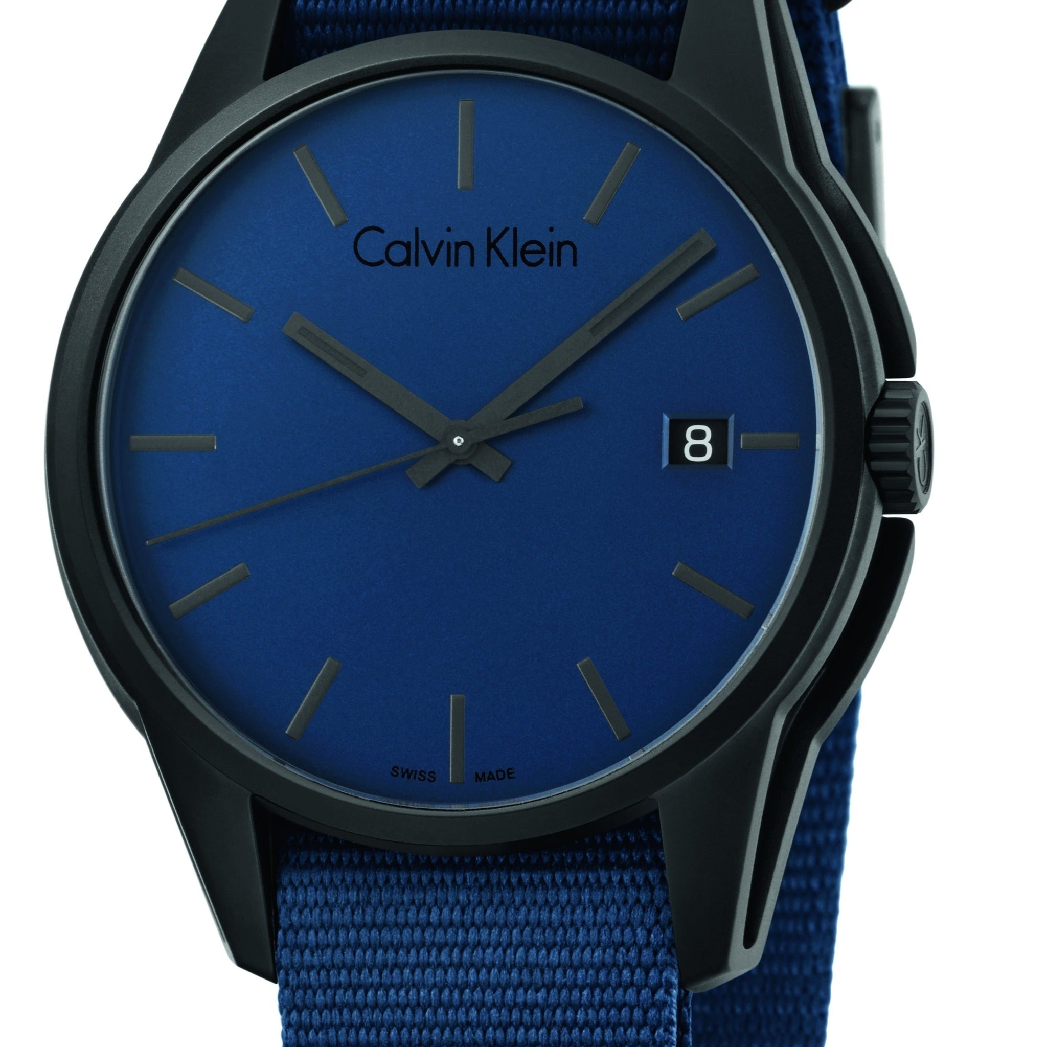  Shop Authentic Calvin Klein Tone Blue Dial Blue NATO Strap Watch for Men - K7K514VN - Luxxuri