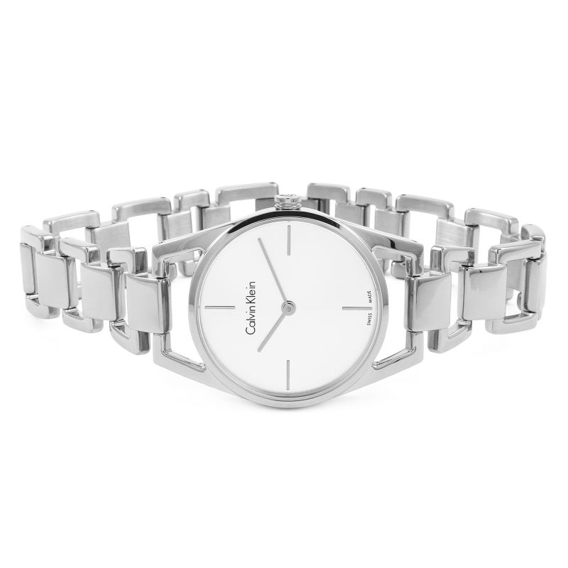  Shop Authentic Calvin Klein Dainty Silver Dial Silver Steel Strap Watch for Women - K7L23146 - Luxxuri