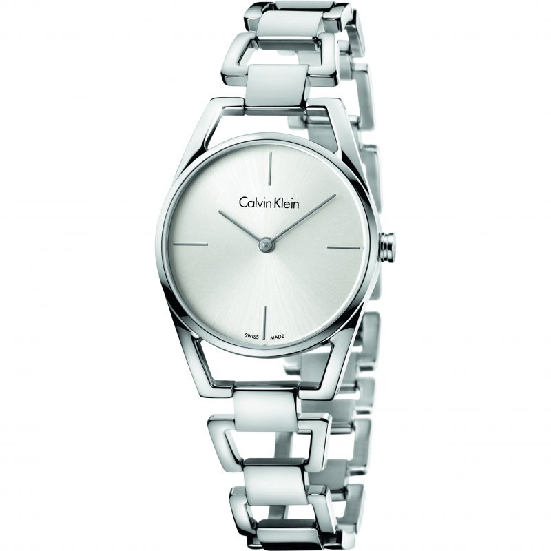  Shop Authentic Calvin Klein Dainty Silver Dial Silver Steel Strap Watch for Women - K7L23146 - Luxxuri