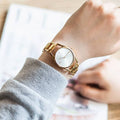  Shop Authentic Calvin Klein Dainty White Dial Gold Steel Strap Watch for Women - K7L23546 - Luxxuri