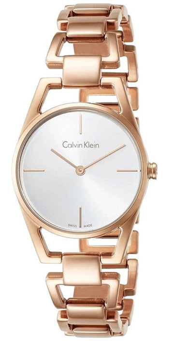  Shop Authentic Calvin Klein Dainty White Dial Rose Gold Steel Strap Watch for Women - K7L23646 - Luxxuri