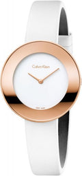  Shop Authentic Calvin Klein Chic White Dial White Leather Strap Watch for Women - K7N236K2 - Luxxuri