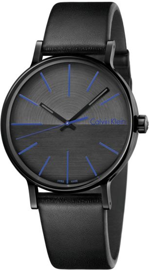  Shop Authentic Calvin Klein Boost Black Dial Black Leather Strap Watch for Men - K7Y214CZ - Luxxuri