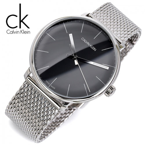 Shop Authentic Calvin Klein High Noon Black Dial Silver Mesh Bracelet Watch for Men - K8M21121 - Luxxuri