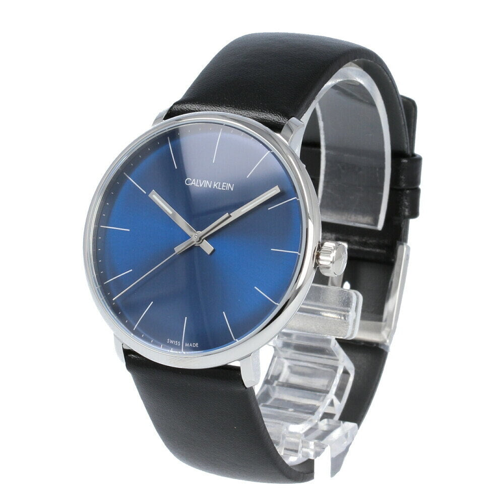  Shop Authentic Calvin Klein High Noon Quartz Blue Dial Black Leather Strap Watch for Men - K8M211CN - Luxxuri