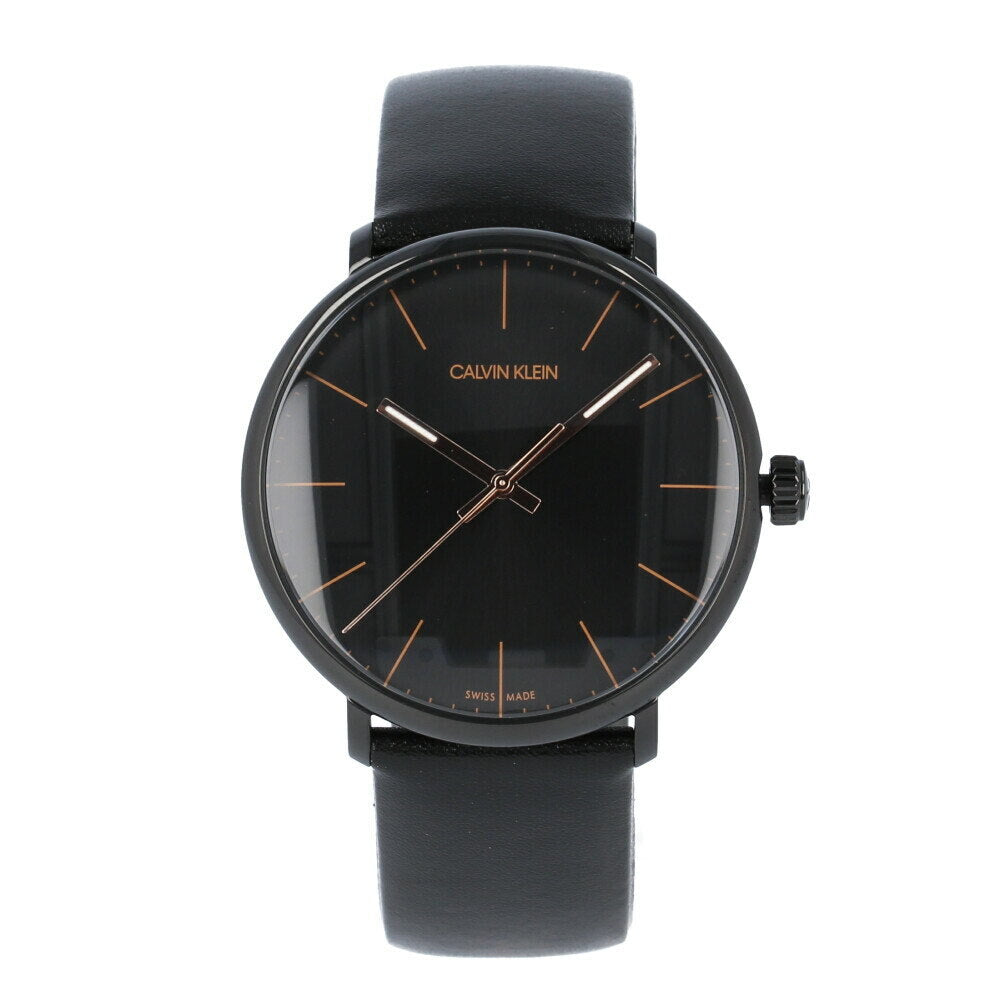  Shop Authentic Calvin Klein High Noon Quartz Black Dial Black Leather Strap Watch for Men - K8M214CB - Luxxuri