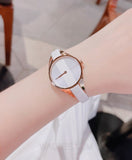  Shop Authentic Calvin Klein Rebel White Grey Dial White Leather Strap Watch for Women - K8P236L6 - Luxxuri