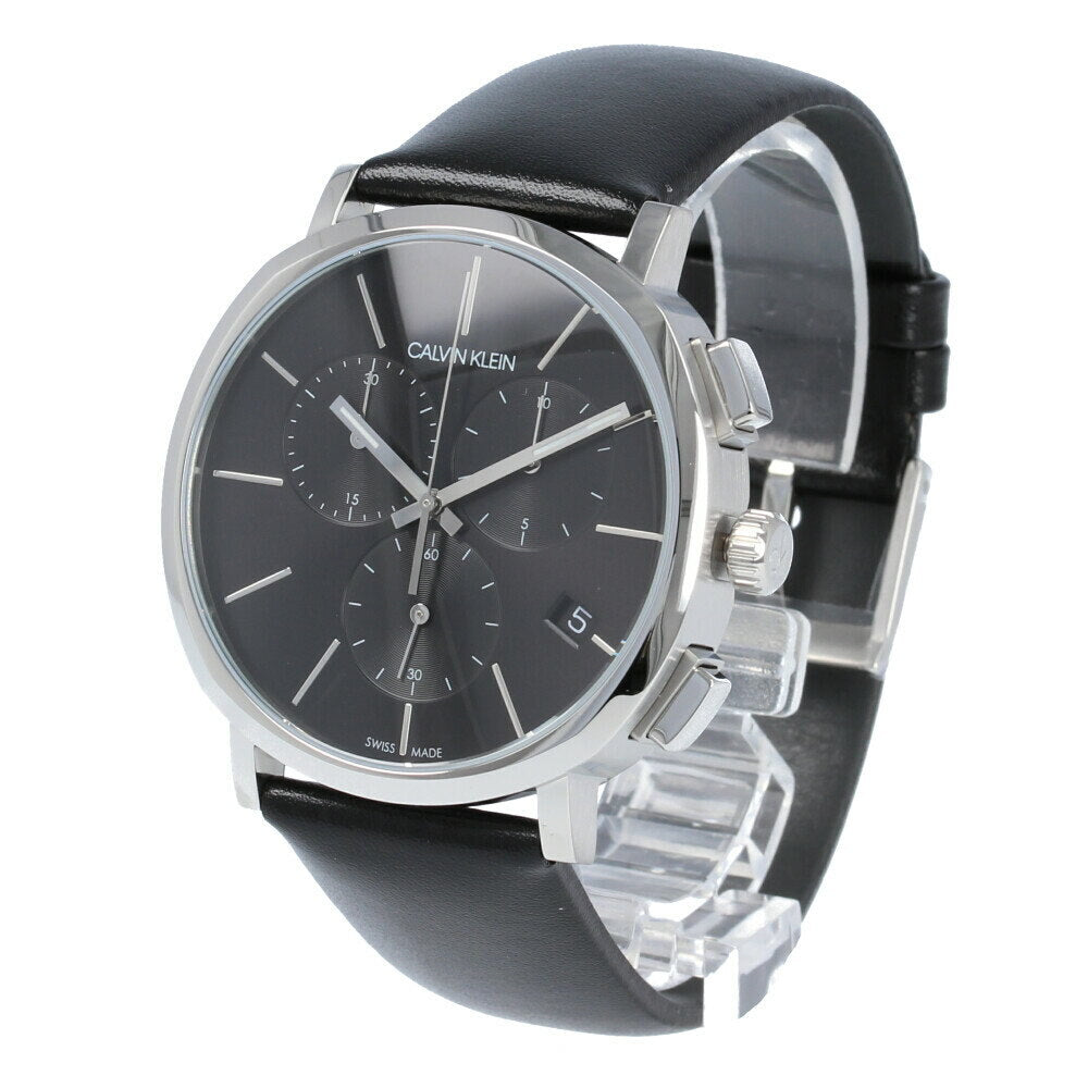  Shop Authentic Calvin Klein Posh Black Dial Black Leather Strap Watch for Men - K8Q371C1 - Luxxuri