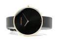  Shop Authentic Calvin Klein Full Moon Black Dial Black Leather Strap Watch for Women - K8Y236C1 - Luxxuri