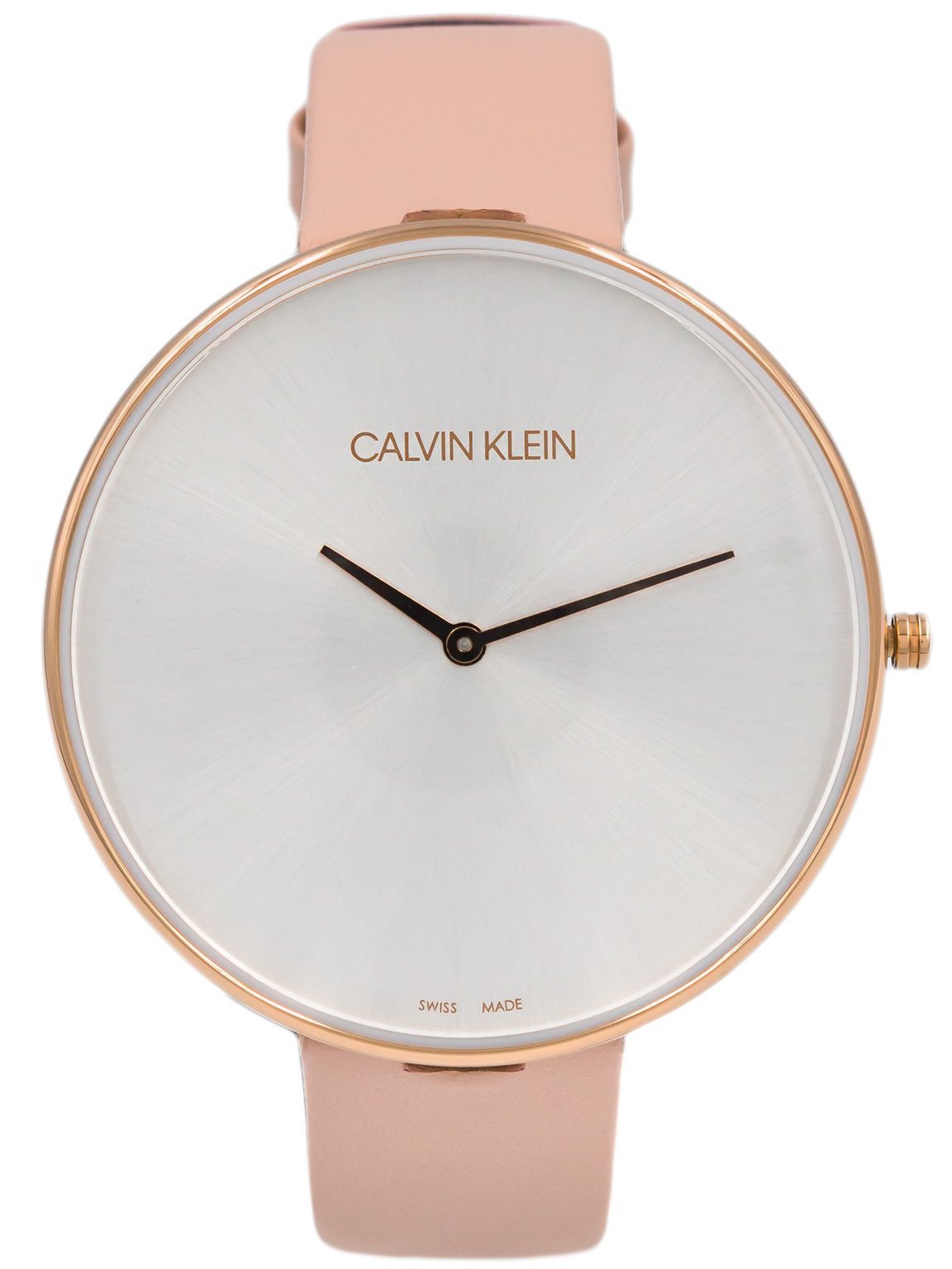  Shop Authentic Calvin Klein Full Moon Silver Dial Pink Leather Stap Watch for Women - K8Y236Z6 - Luxxuri