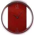 Shop Authentic Calvin Klein Glam Transparent Dial Red Leather Strap Watch for Women - K9423144 - Luxxuri