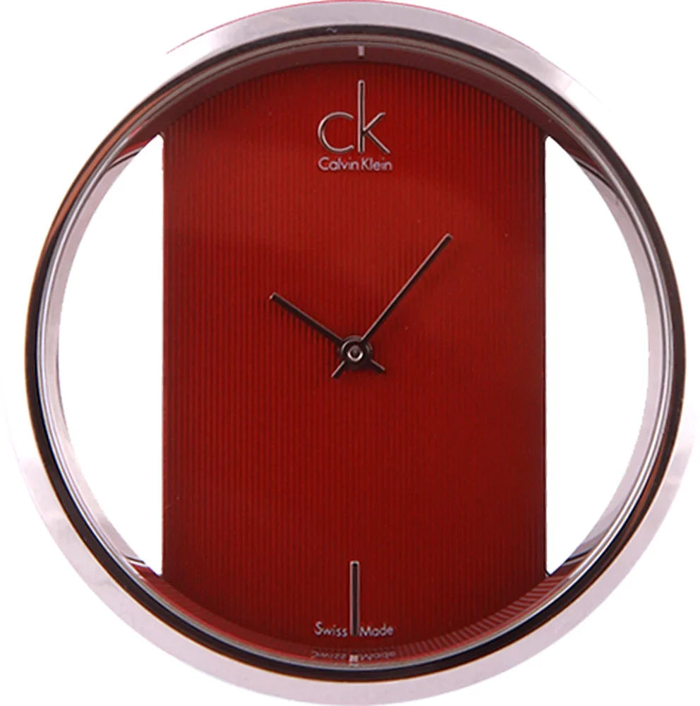  Shop Authentic Calvin Klein Glam Transparent Dial Red Leather Strap Watch for Women - K9423144 - Luxxuri