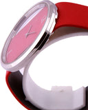  Shop Authentic Calvin Klein Glam Transparent Dial Red Leather Strap Watch for Women - K9423144 - Luxxuri