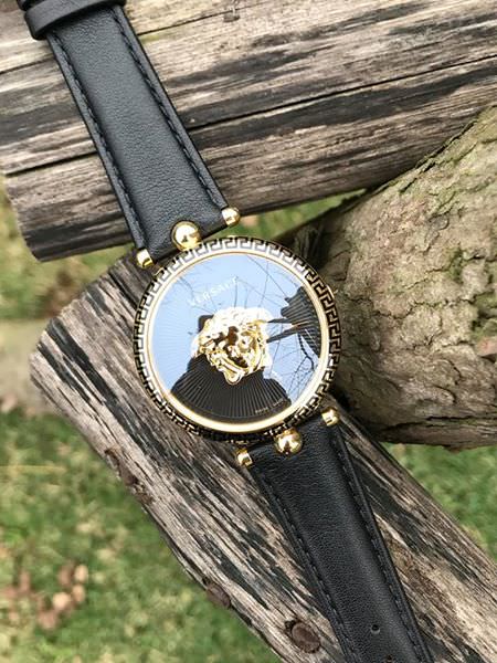  Shop Authentic Versace Palazzo Empire Black Dial Black Leather Strap Watch for Women - VCO020017 - Luxxuri