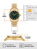  Shop Authentic Michael Kors Lexington Three Hand Green Dial Gold Steel Strap Watch For Women - MK7449 - Luxxuri