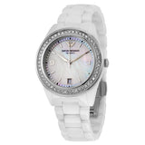  Shop Authentic Emporio Armani Ceramica White Mother of Pearl Dial Stainless Steel Strap Watch For Women - AR1426 - Luxxuri