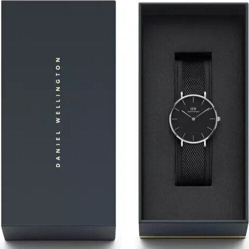 Shop Authentic Daniel Wellington Petite Ashfield Black Dial Black Mesh Strap Watch For Women - DW00100246 - Luxxuri
