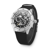  Shop Authentic Emporio Armani Renato Chronograph Automatic Black Dial Black Leather Strap Watch For Men - AR60051 - Luxxuri