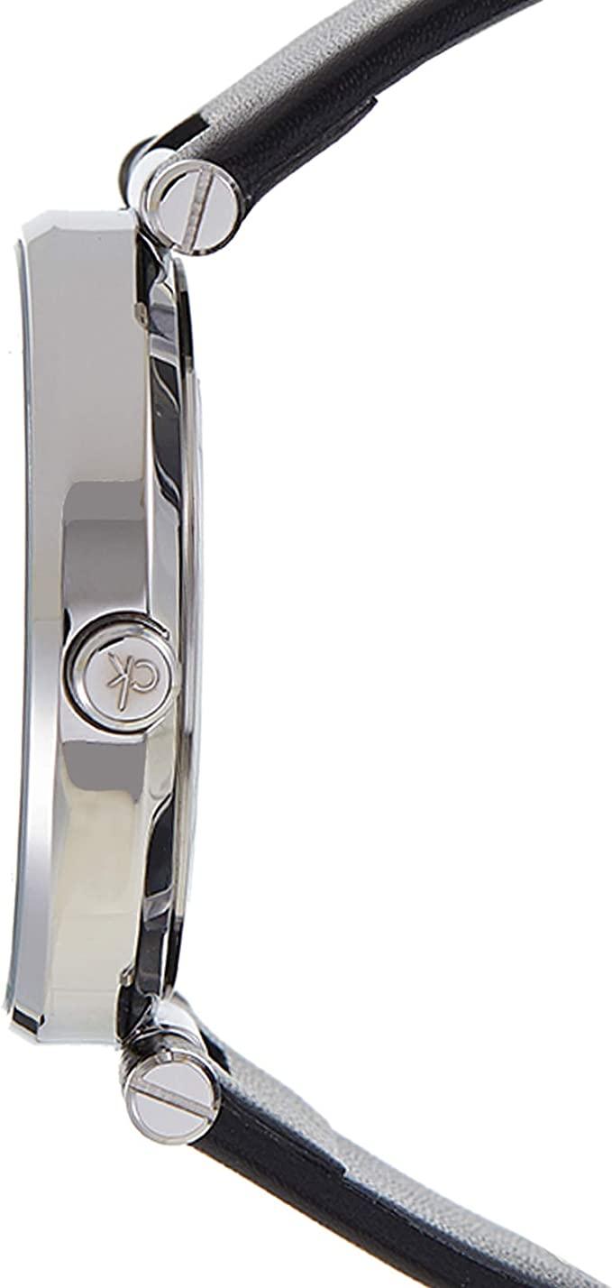Calvin Klein Sight Silver Dial Black Leather Strap Watch for Men - K1S21120