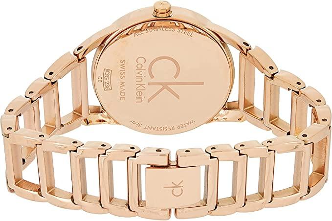  Shop Authentic Calvin Klein Stately White Dial Gold Steel Strap Watch for Women - K3G2362W - Luxxuri