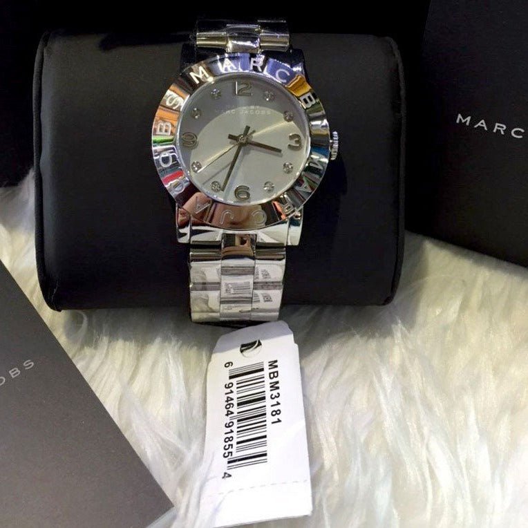  Shop Authentic Marc Jacobs Amy Silver Dial Silver Steel Strap Watch for Women - MBM3181 - Luxxuri