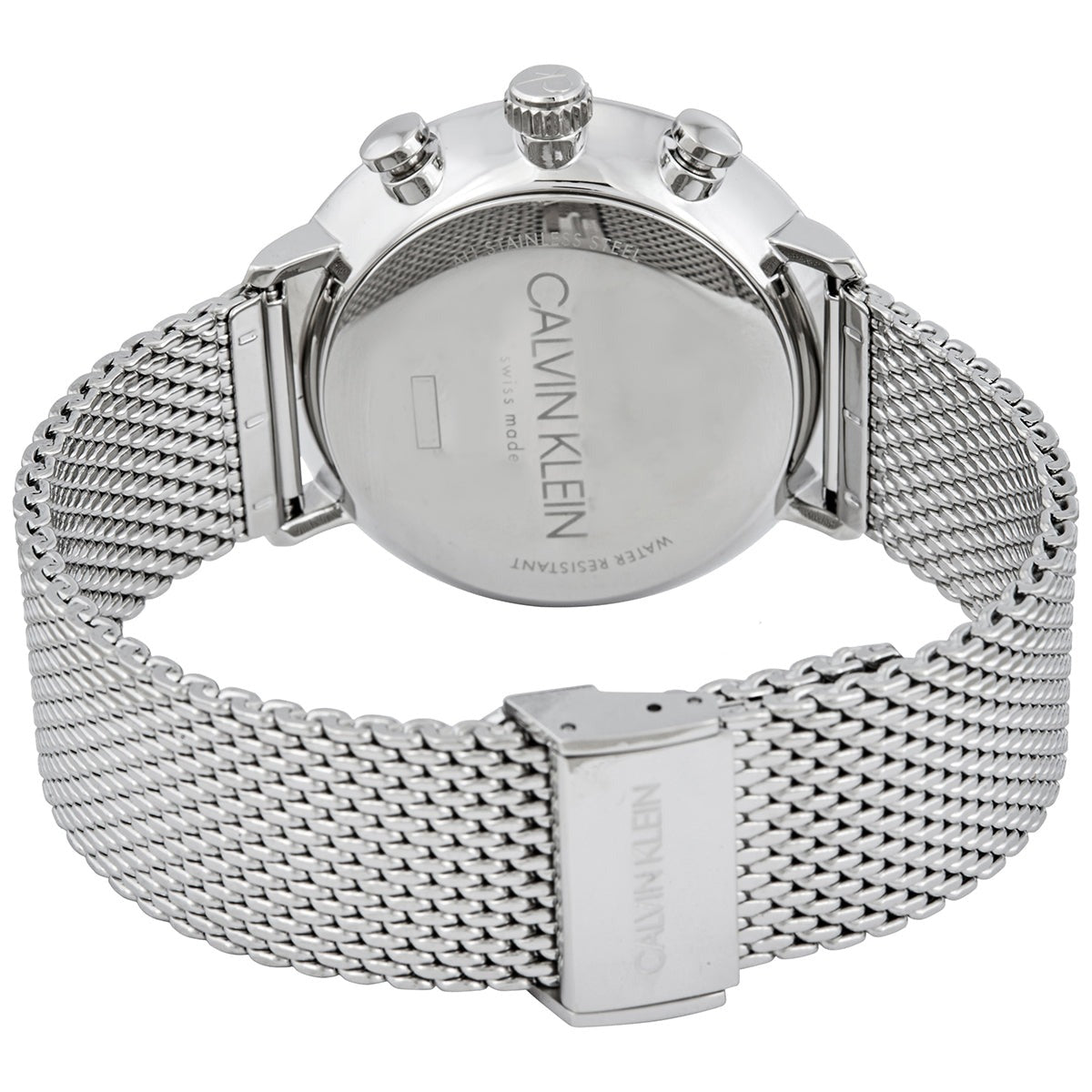  Shop Authentic Calvin Klein High Noon Chronograph Black Dial Silver Mesh Bracelet Watch for Men - K8M27121 - Luxxuri