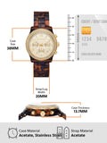  Shop Authentic Michael Kors Runway Chronograph Gold Dial Brown Acetate Strap Watch for Women - MK7475 - Luxxuri