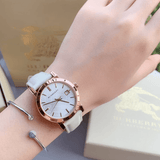  Shop Authentic Burberry The City White Dial White Leather Strap Watch for Women - BU9108 - Luxxuri
